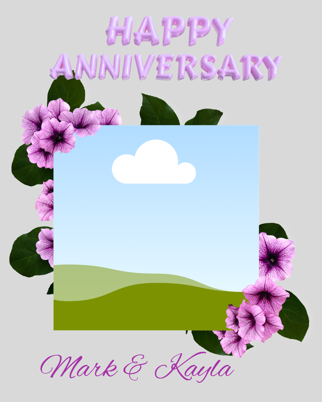 A5 personalized anniversary card with envelope