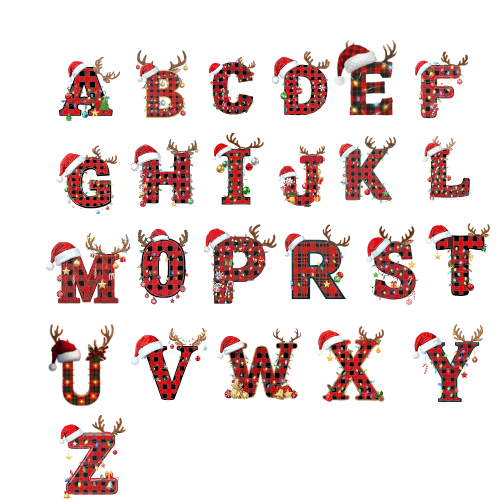 Christmas Initial 340ml glass tumbler