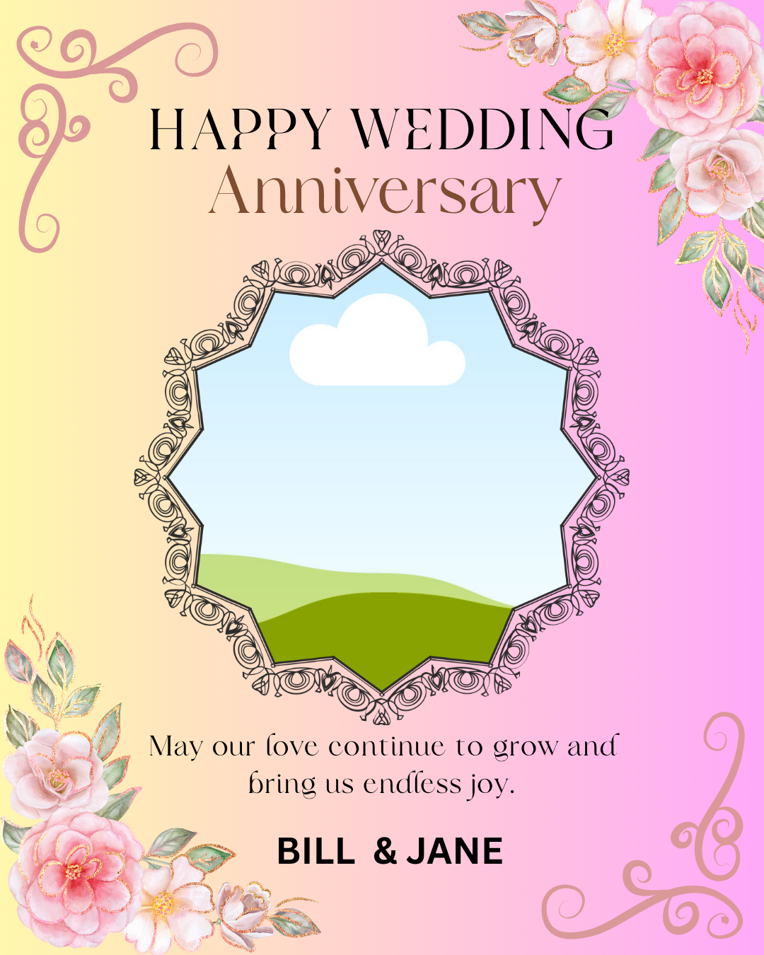 A5 personalized anniversary card with envelope