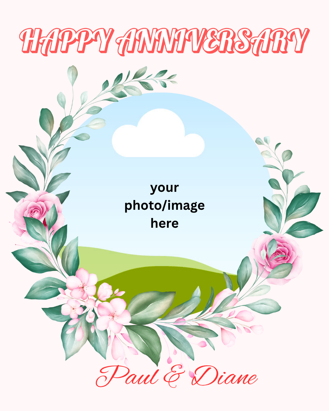 A5 personalized anniversary card with envelope