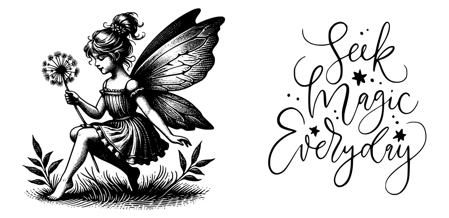 Fairy shilhouette 11oz mug, Seek Magic Everyday mug, Whimsical Fairy mug, Inspirationai mug, Fantasy mug, Cute