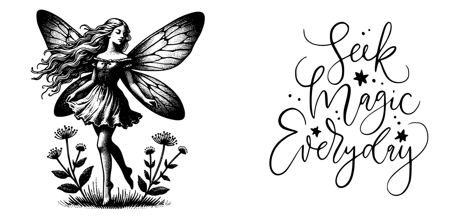 Fairy shilhouette 11oz mug, Seek Magic Everyday mug, Whimsical Fairy mug, Inspirationai mug, Fantasy mug, Cute