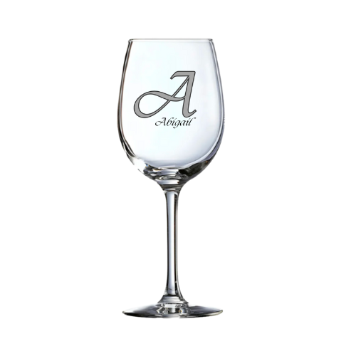 Personalized INITIAL and name wine glass