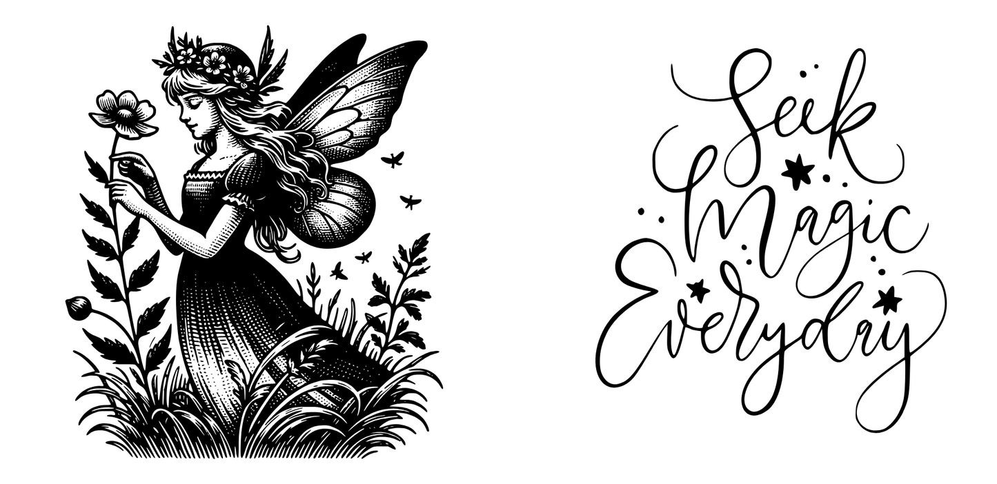 Fairy shilhouette 11oz mug, Seek Magic Everyday mug, Whimsical Fairy mug, Inspirationai mug, Fantasy mug, Cute