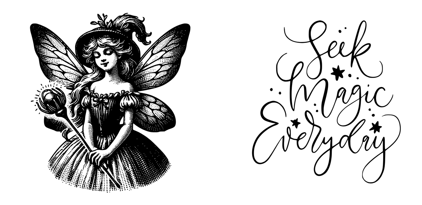 Fairy shilhouette 11oz mug, Seek Magic Everyday mug, Whimsical Fairy mug, Inspirationai mug, Fantasy mug, Cute