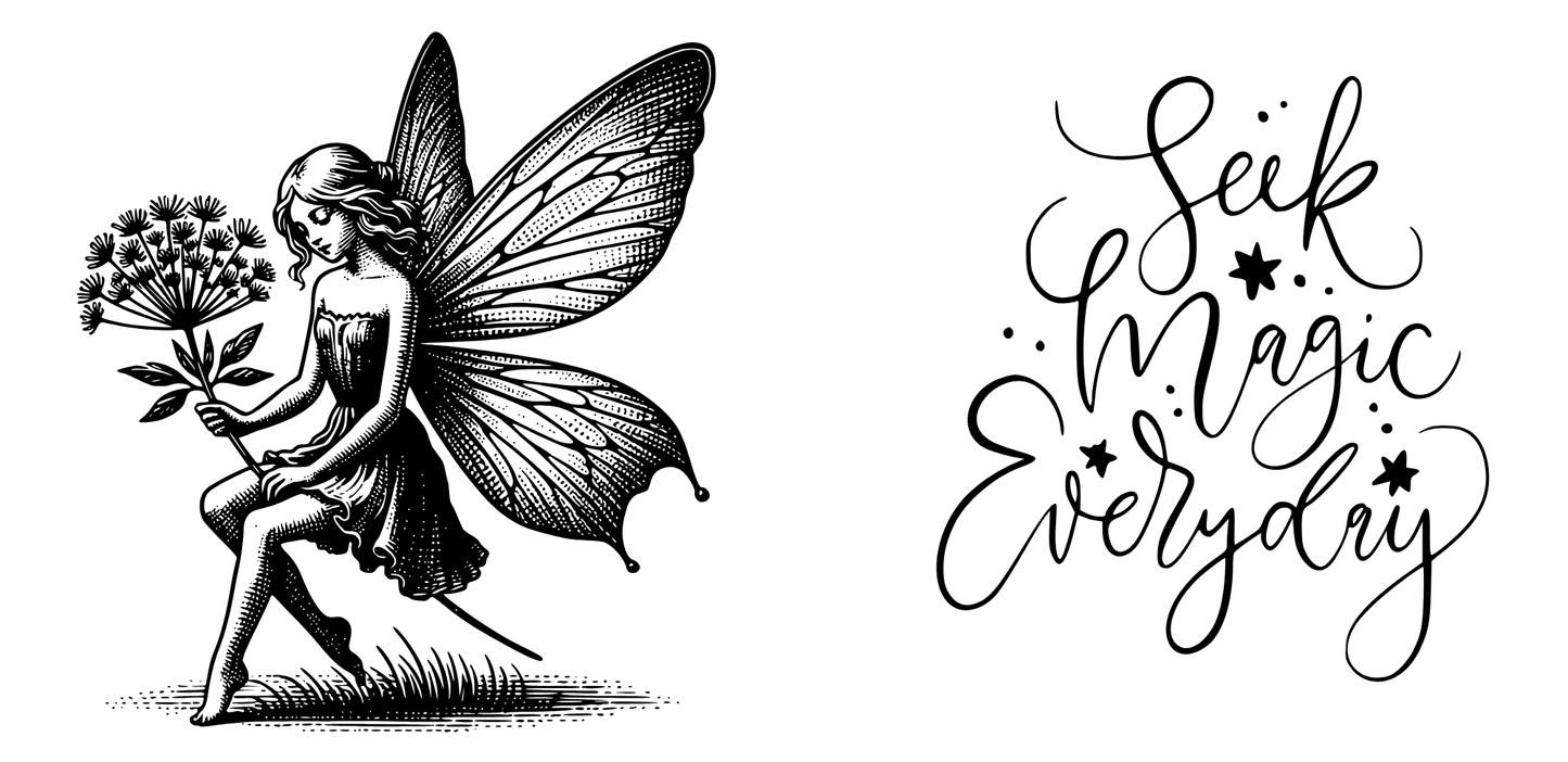 Fairy shilhouette 11oz mug, Seek Magic Everyday mug, Whimsical Fairy mug, Inspirationai mug, Fantasy mug, Cute