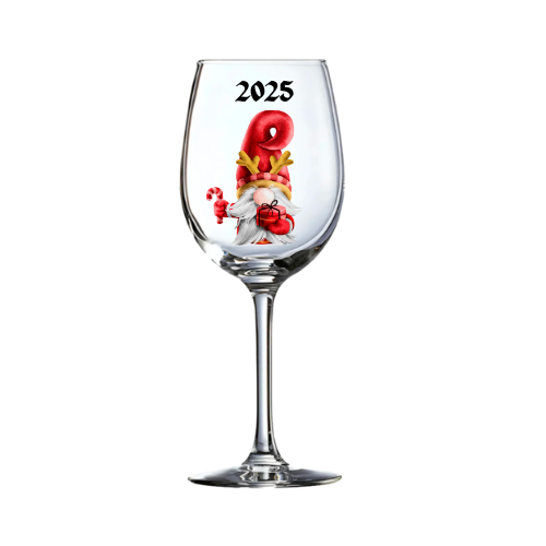personalized Christmas themed wine glass
