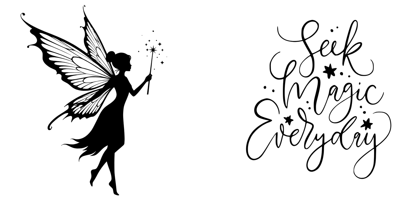 Fairy shilhouette 11oz mug, Seek Magic Everyday mug, Whimsical Fairy mug, Inspirationai mug, Fantasy mug, Cute