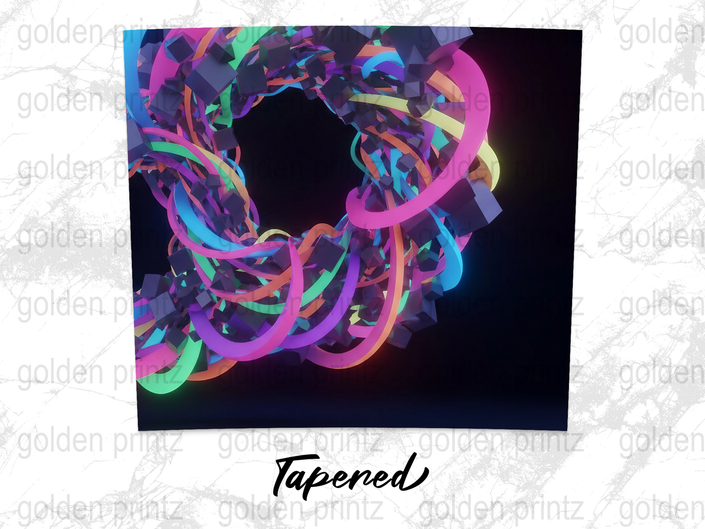 Colorful Abstract Neon Sculpture Print, Modern Art Poster, Vibrant Home Decor Wall Art