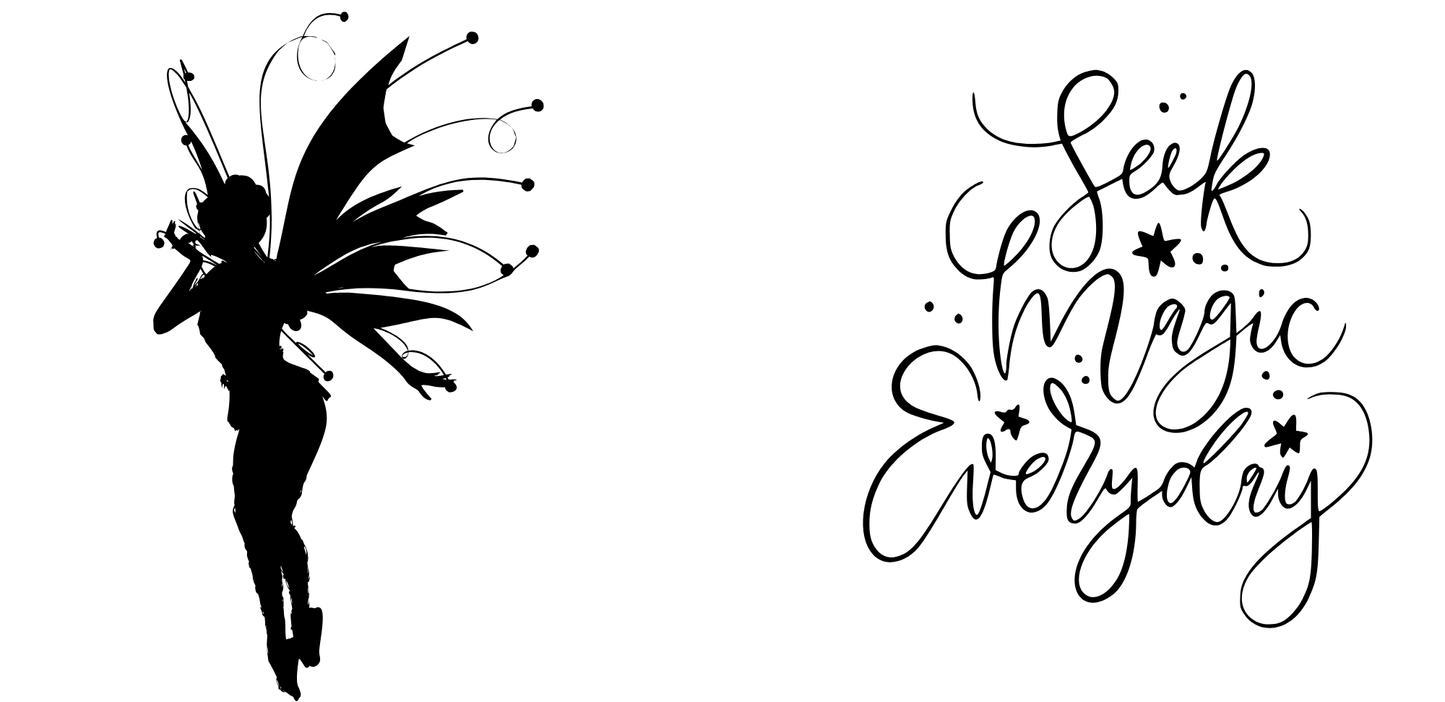 Fairy shilhouette 11oz mug, Seek Magic Everyday mug, Whimsical Fairy mug, Inspirationai mug, Fantasy mug, Cute