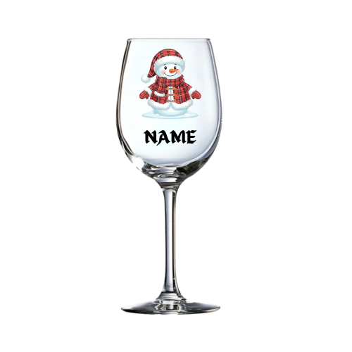 personalized Christmas themed wine glass