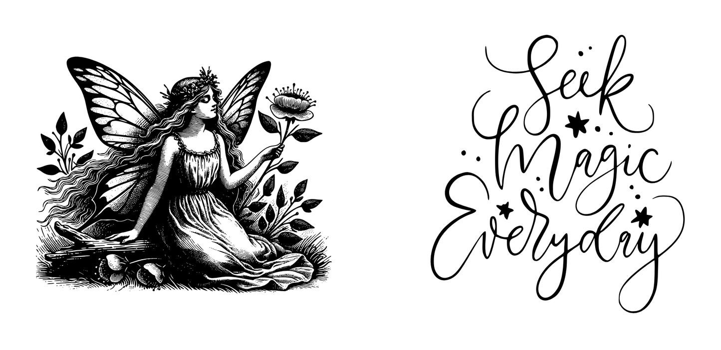 Fairy shilhouette 11oz mug, Seek Magic Everyday mug, Whimsical Fairy mug, Inspirationai mug, Fantasy mug, Cute