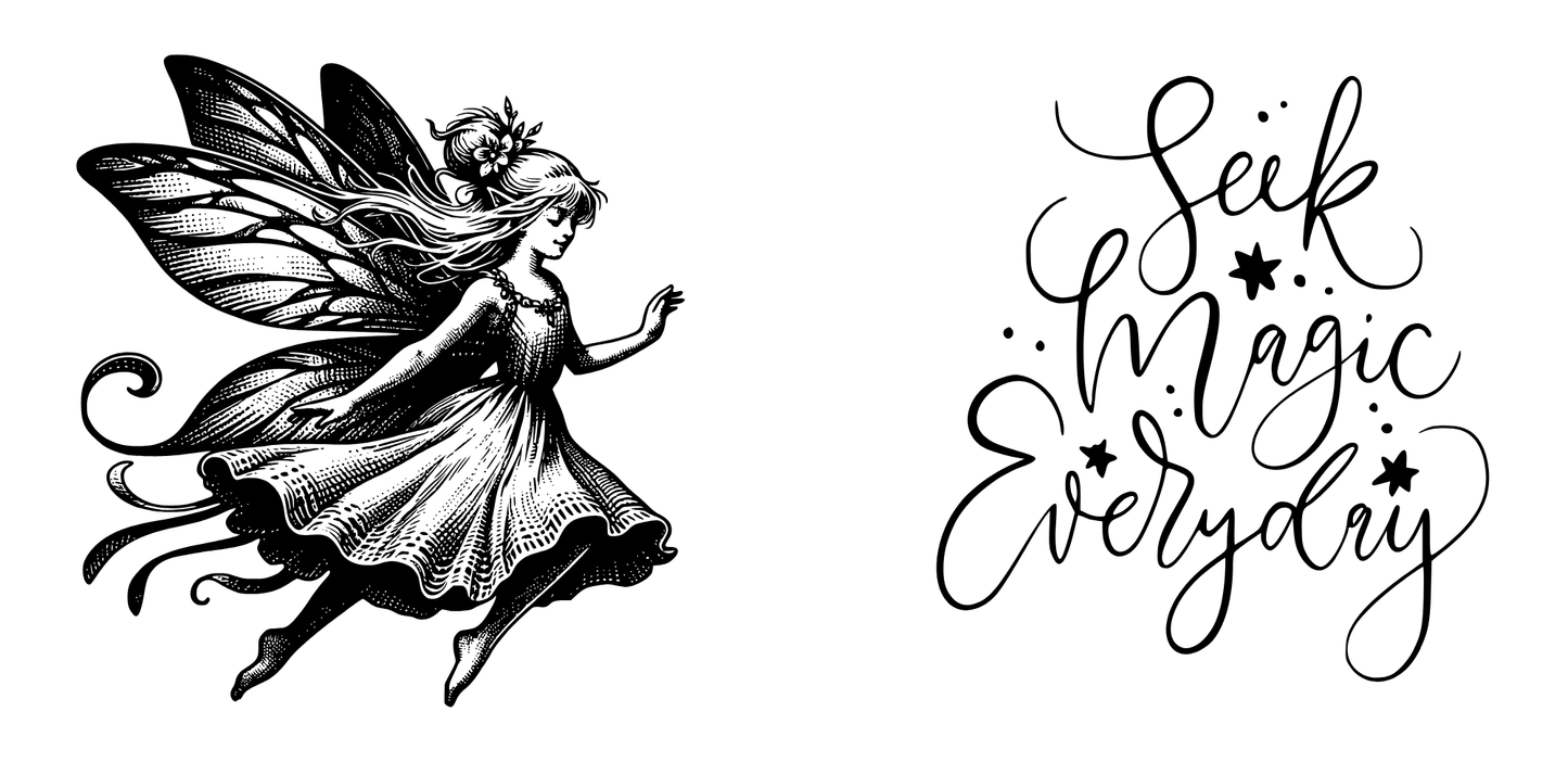 Fairy shilhouette 11oz mug, Seek Magic Everyday mug, Whimsical Fairy mug, Inspirationai mug, Fantasy mug, Cute