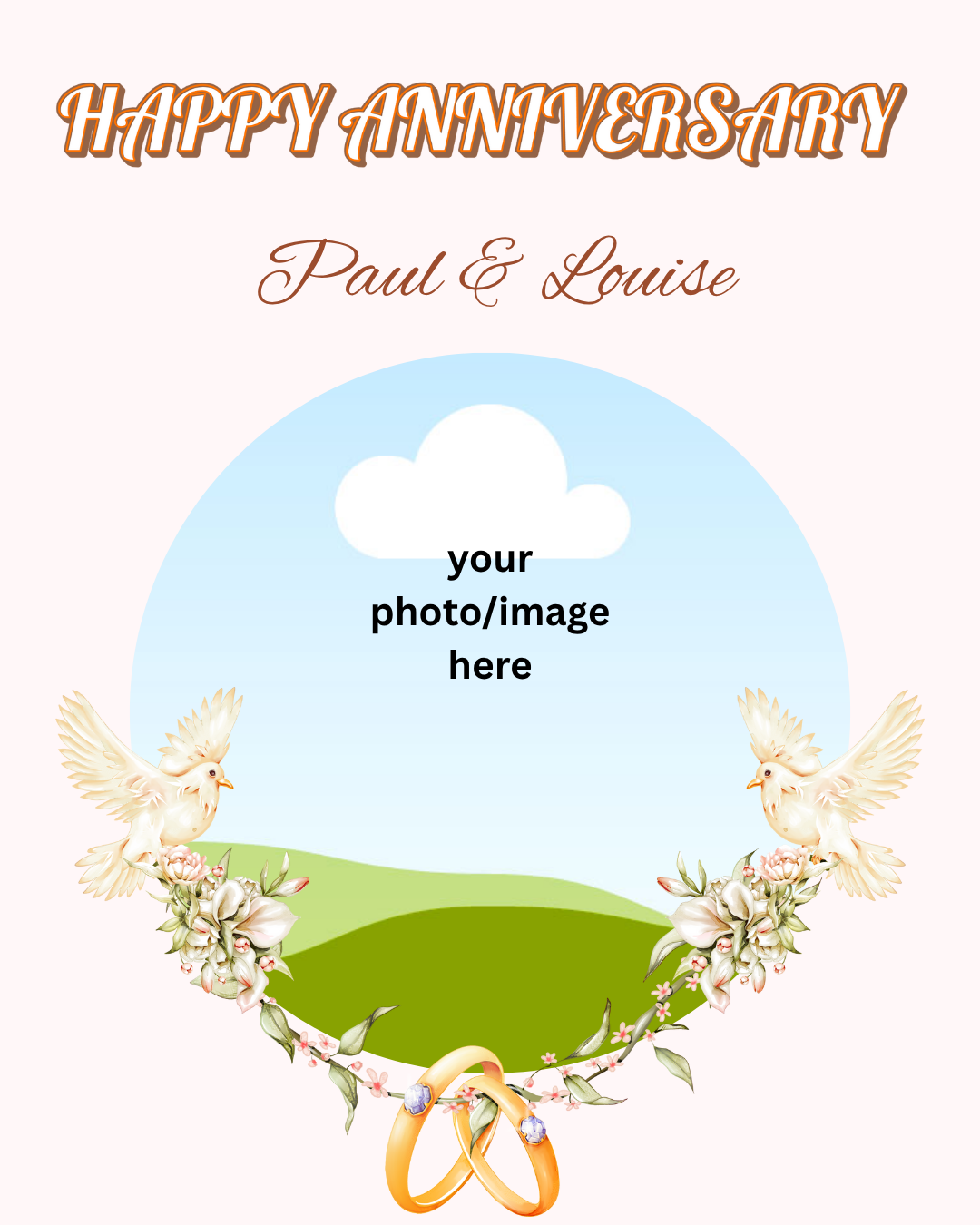 A5 personalized anniversary card with envelope