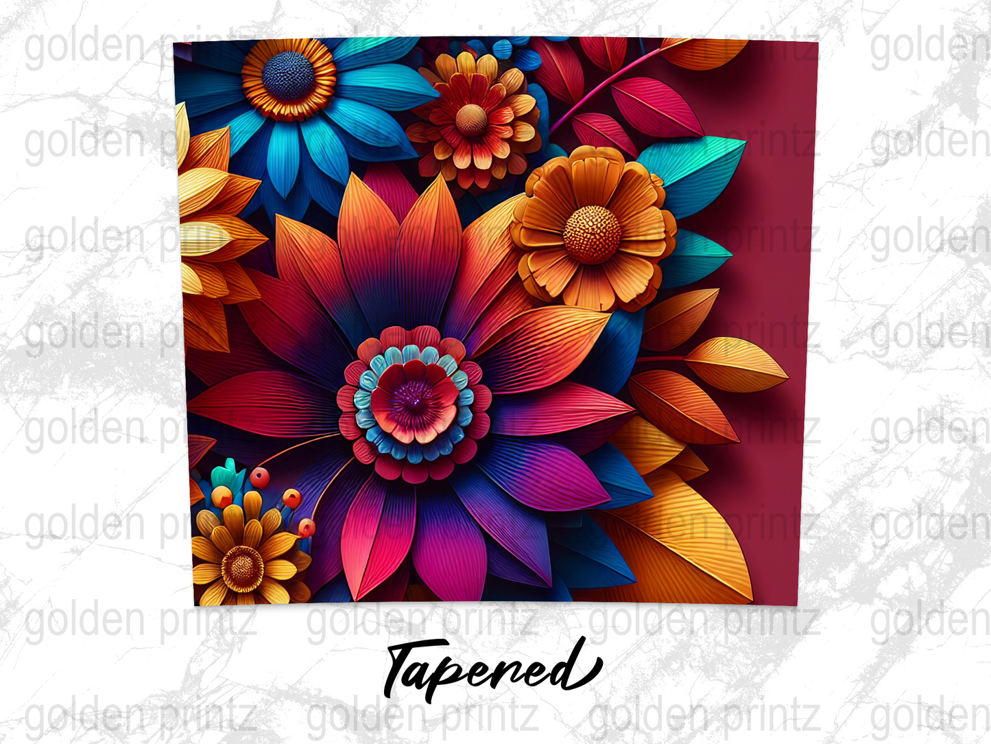 Colorful 3D Floral Art Print, Vibrant Wall Decor, Home Decoration, Modern Nature Poster, Bright Floral Design for Living Room or Bedroom