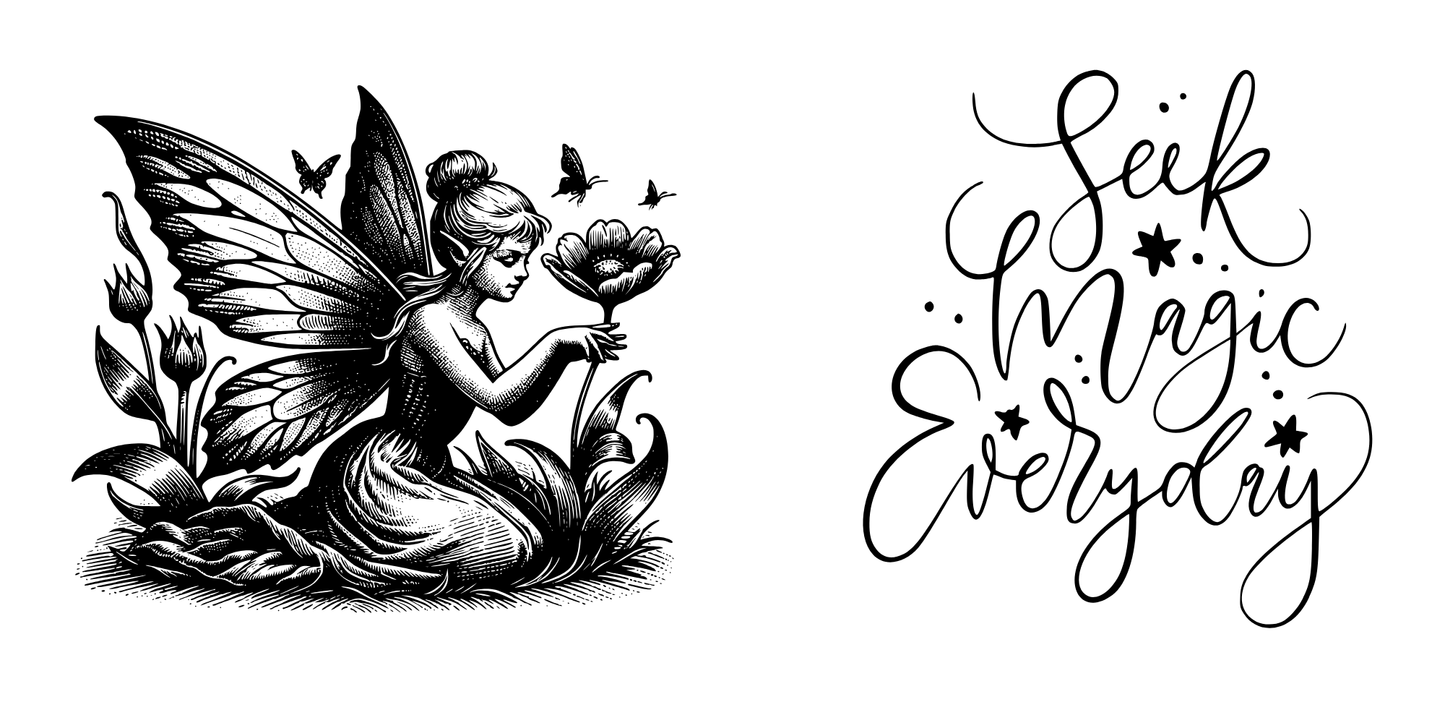 Fairy shilhouette 11oz mug, Seek Magic Everyday mug, Whimsical Fairy mug, Inspirationai mug, Fantasy mug, Cute