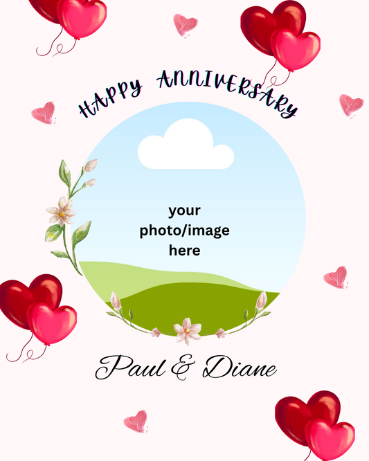 A5 personalized anniversary card with envelope