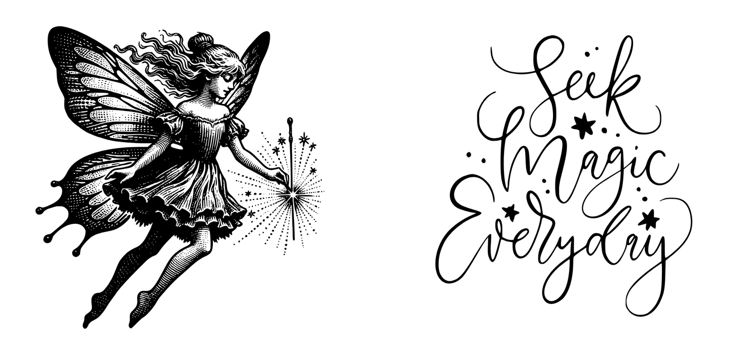 Fairy shilhouette 11oz mug, Seek Magic Everyday mug, Whimsical Fairy mug, Inspirationai mug, Fantasy mug, Cute