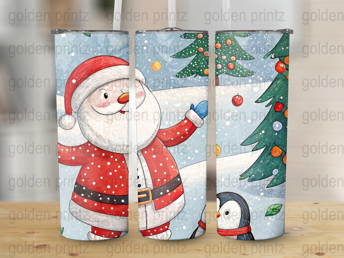 Christmas Phone Cases, Santa Claus and Penguin Design, Festive Holiday Tree Snowy Art, Winter Theme Protective Covers