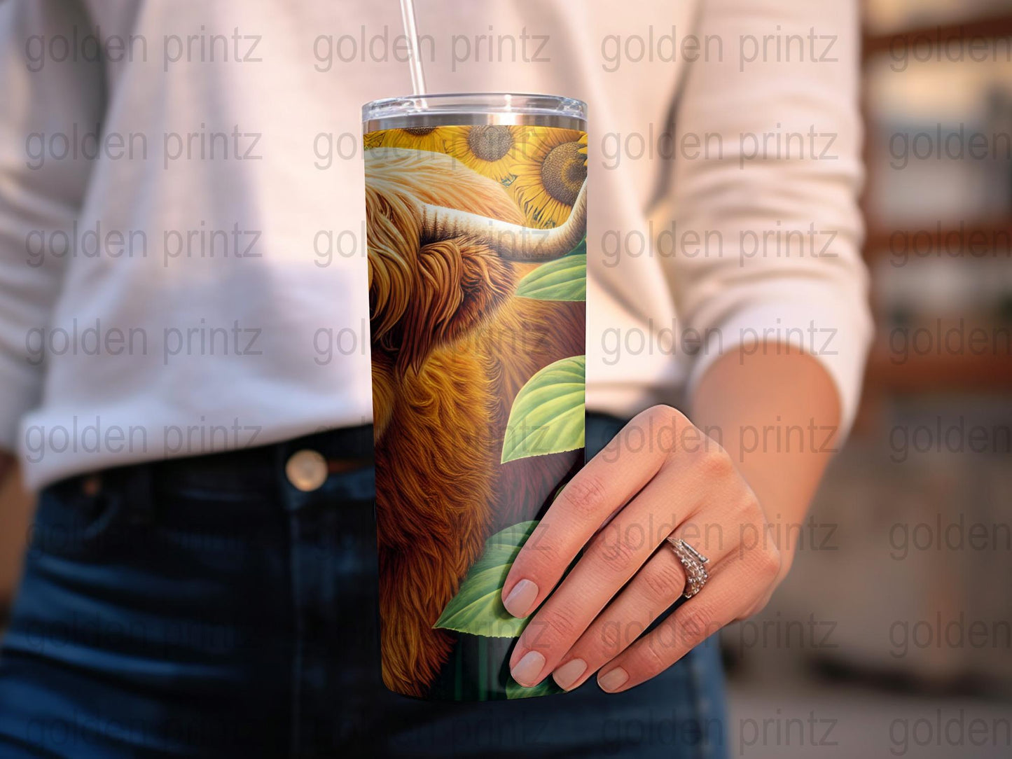 Artistic Van Gogh Inspired Tumbler, Sunflower Print, Insulated Travel Cup, Unique Gift Idea