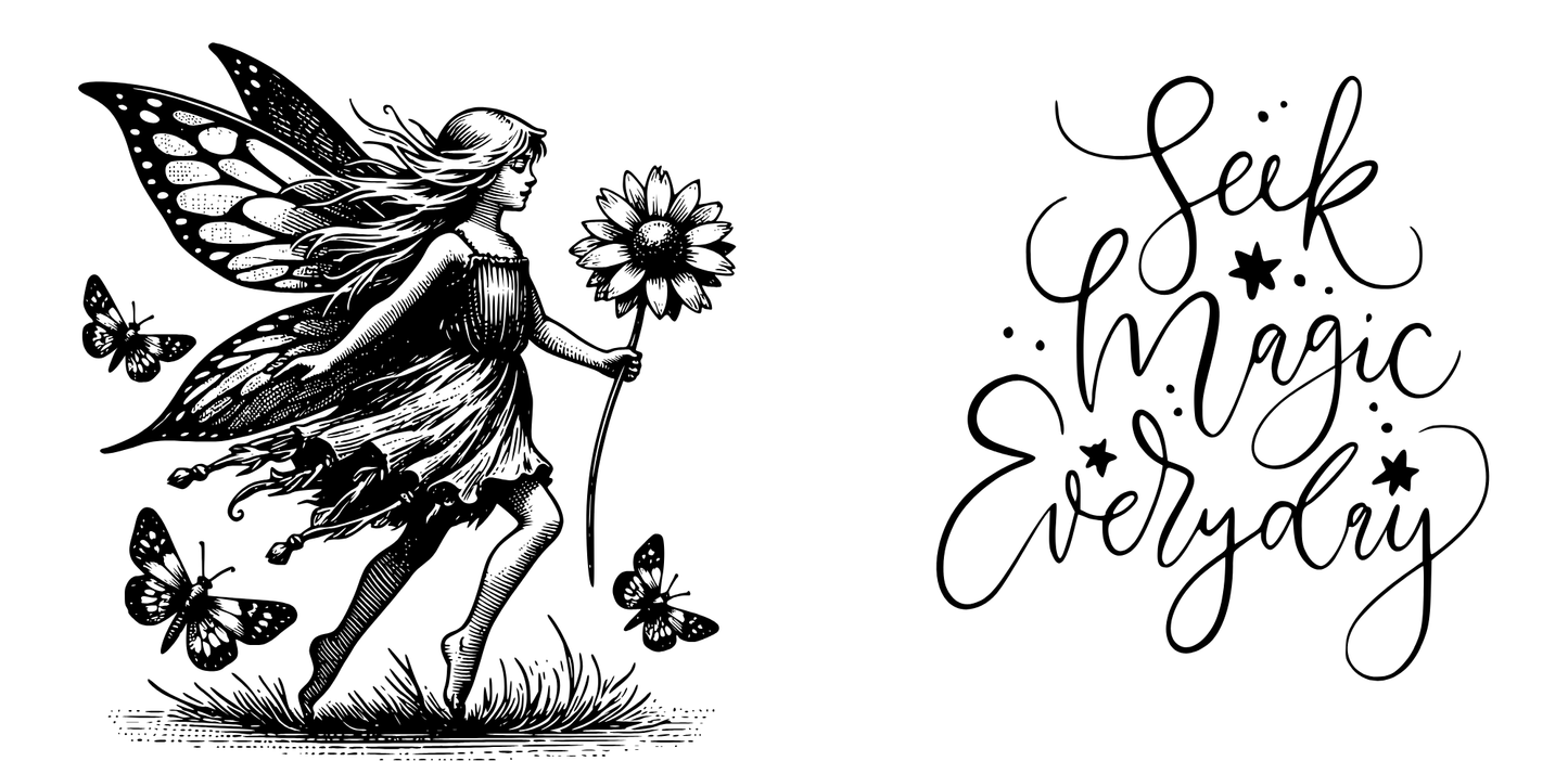 Fairy shilhouette 11oz mug, Seek Magic Everyday mug, Whimsical Fairy mug, Inspirationai mug, Fantasy mug, Cute