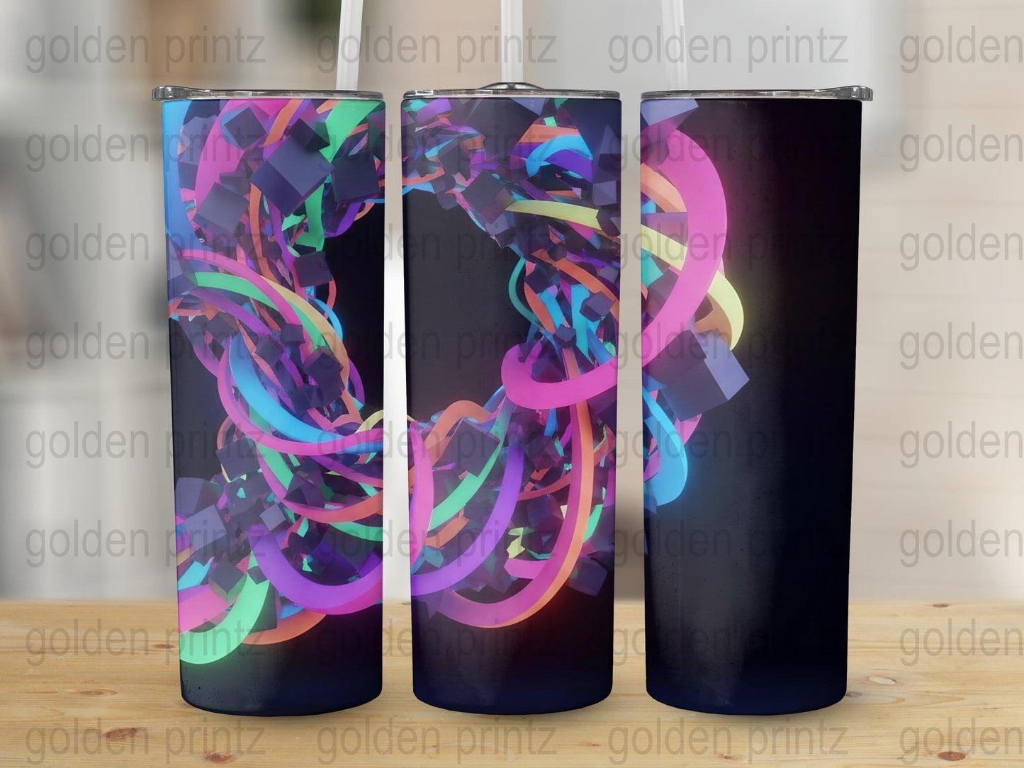 Colorful Abstract Design Tumbler, Stainless Steel Insulated Cup, Unique Artistic Drinkware, Gift Idea