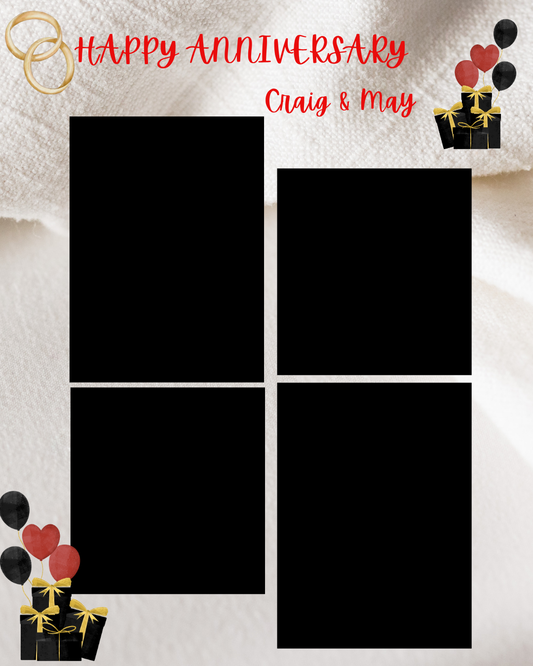 A5 personalized anniversary card with envelope