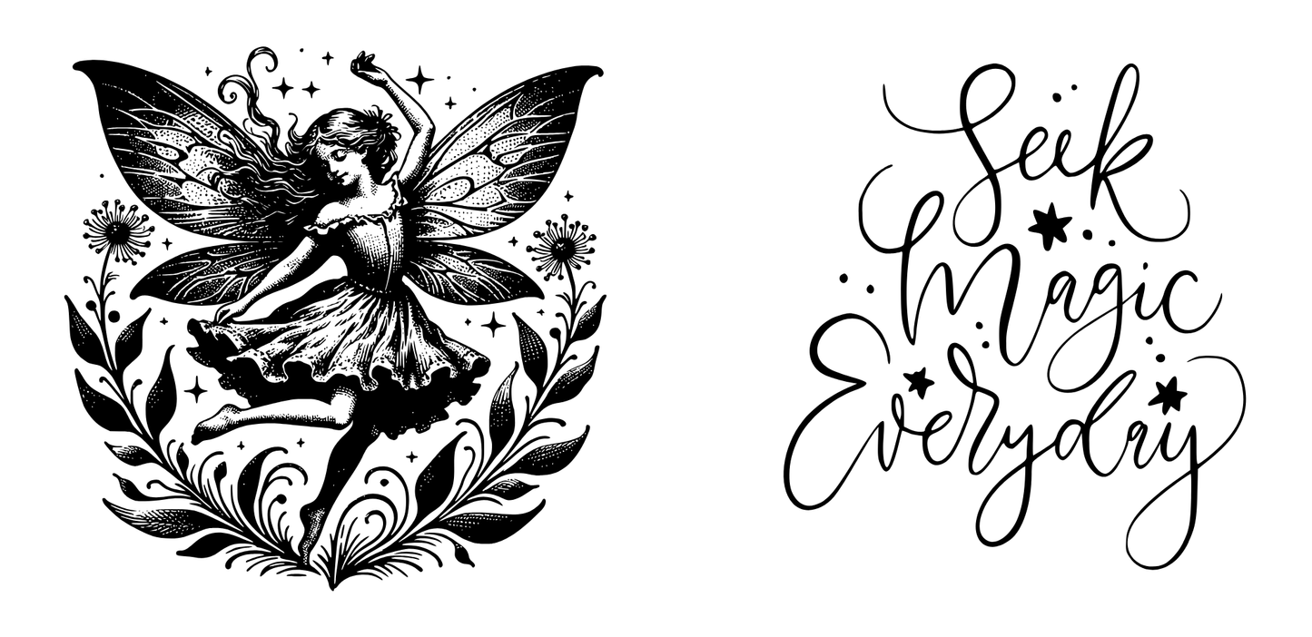Fairy shilhouette 11oz mug, Seek Magic Everyday mug, Whimsical Fairy mug, Inspirationai mug, Fantasy mug, Cute