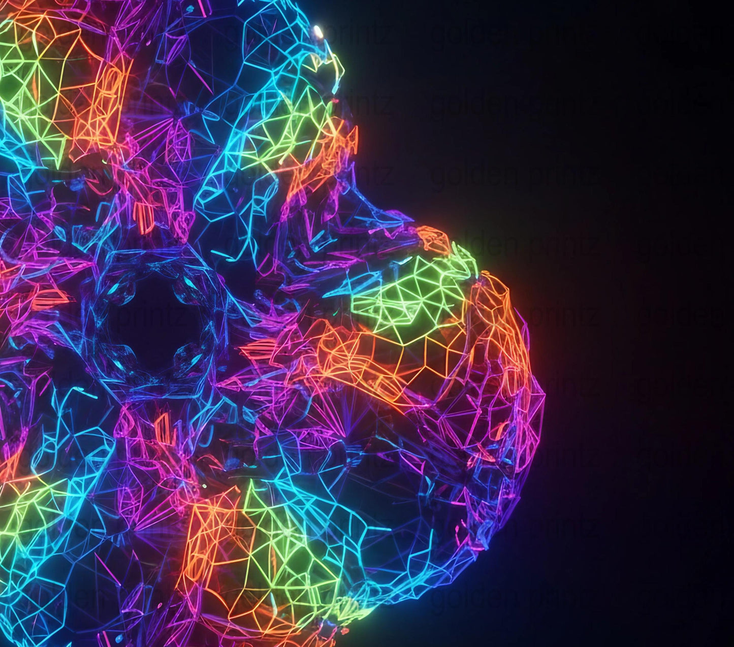 Vibrant Neon Skull Art Print, Colorful Geometric Skull Poster, Abstract Home Decor, Neon Wall Art, Unique Gift Idea for Halloween