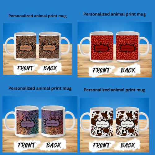 personlized animal print 11oz mug