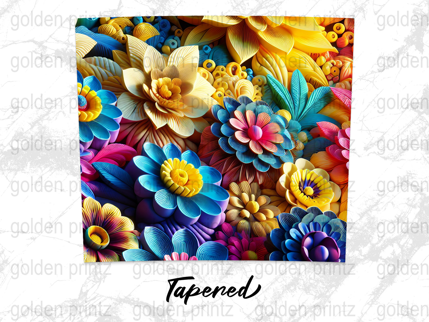 Colorful 3D Paper Flowers Art Print, Vibrant Wall Decor, Floral Home Decoration, Unique Gift Idea