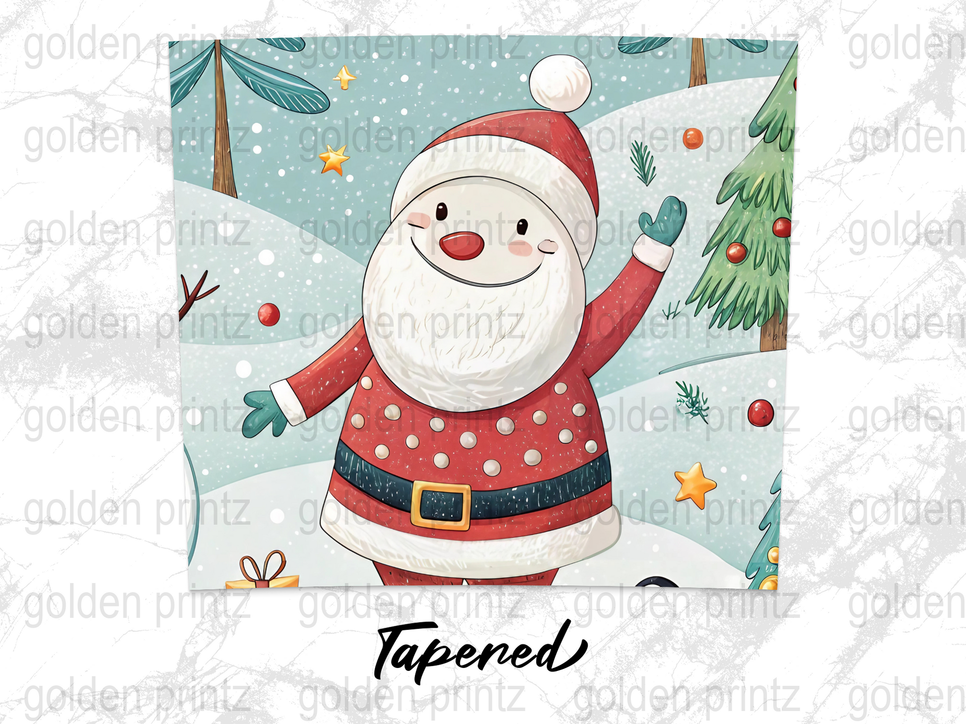 Christmas Santa Claus Digital Print, Festive Holiday Wall Art, Cheerful Winter Decor Illustration