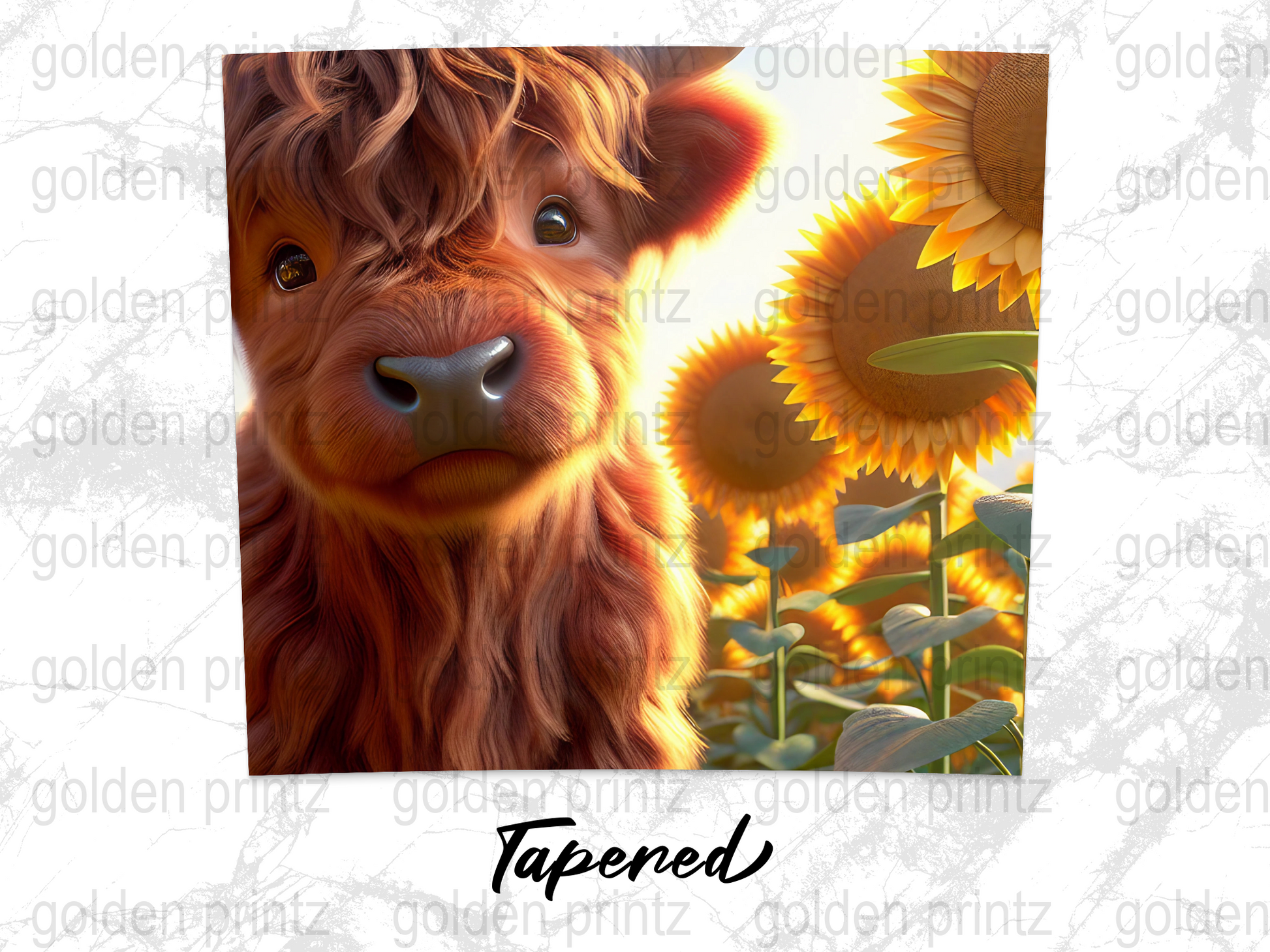 Cute Highland Cow and Sunflowers Canvas Print, Rustic Farmhouse Wall Decor, Animal Art