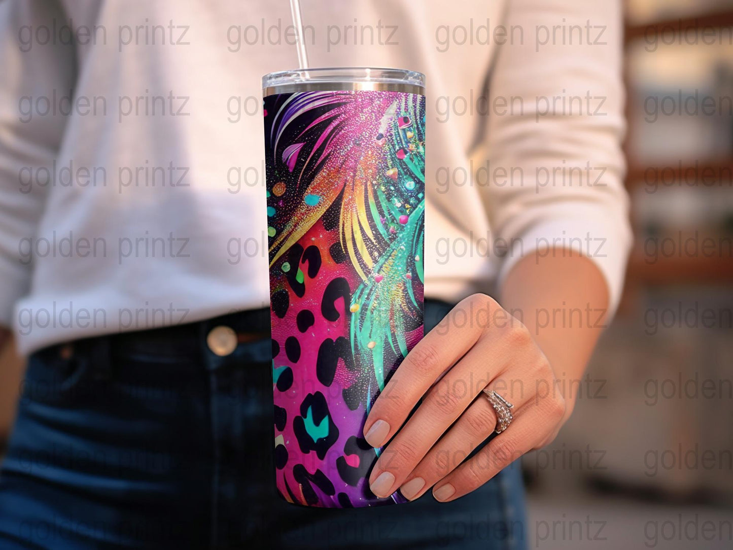 Colorful Abstract Art Tumbler, Insulated Travel Cup, Stainless Steel Water Bottle, Unique Drinkware Gift