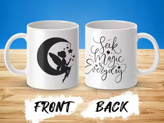 Fairy shilhouette 11oz mug, Seek Magic Everyday mug, Whimsical Fairy mug, Inspirationai mug, Fantasy mug, Cute