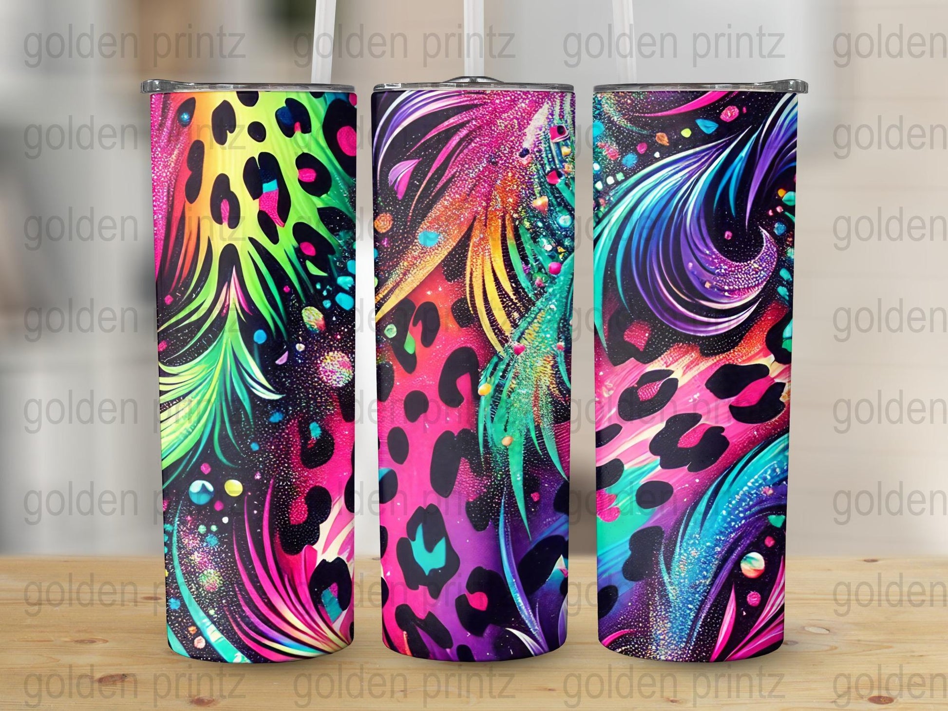 Colorful Abstract Art Tumblers, Insulated Drinkware, Unique Pattern, Bright Colors, Stainless Steel Tumbler Set